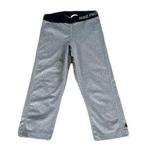 Nike Pro Small Gray Cropped Workout Pants